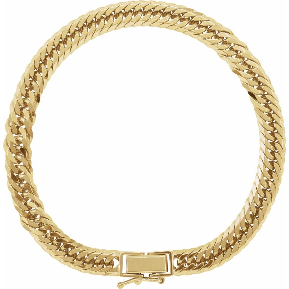 18K Gold 6.2 mm Diamond-Cut Curb 7" Chain