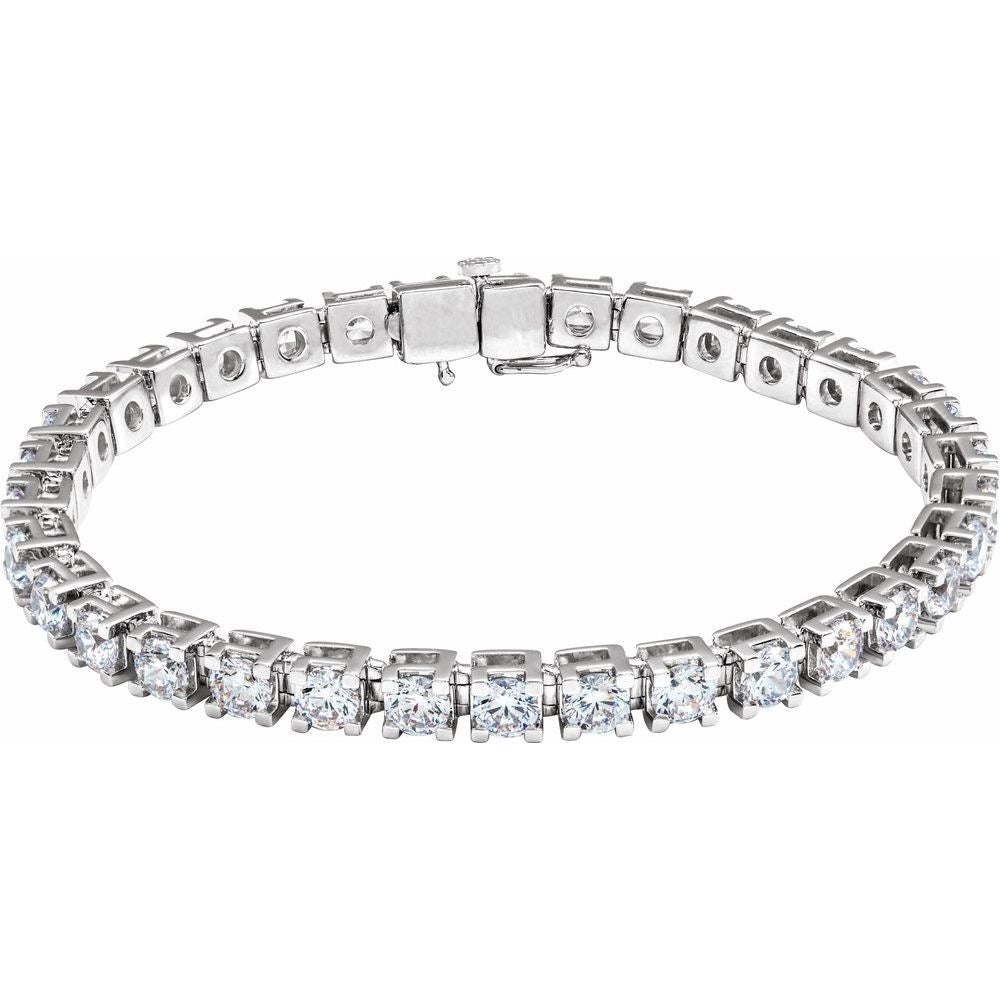 14K White Gold 8 CTW SI1 Lab-Grown Diamond Line 7 1/4" Bracelet