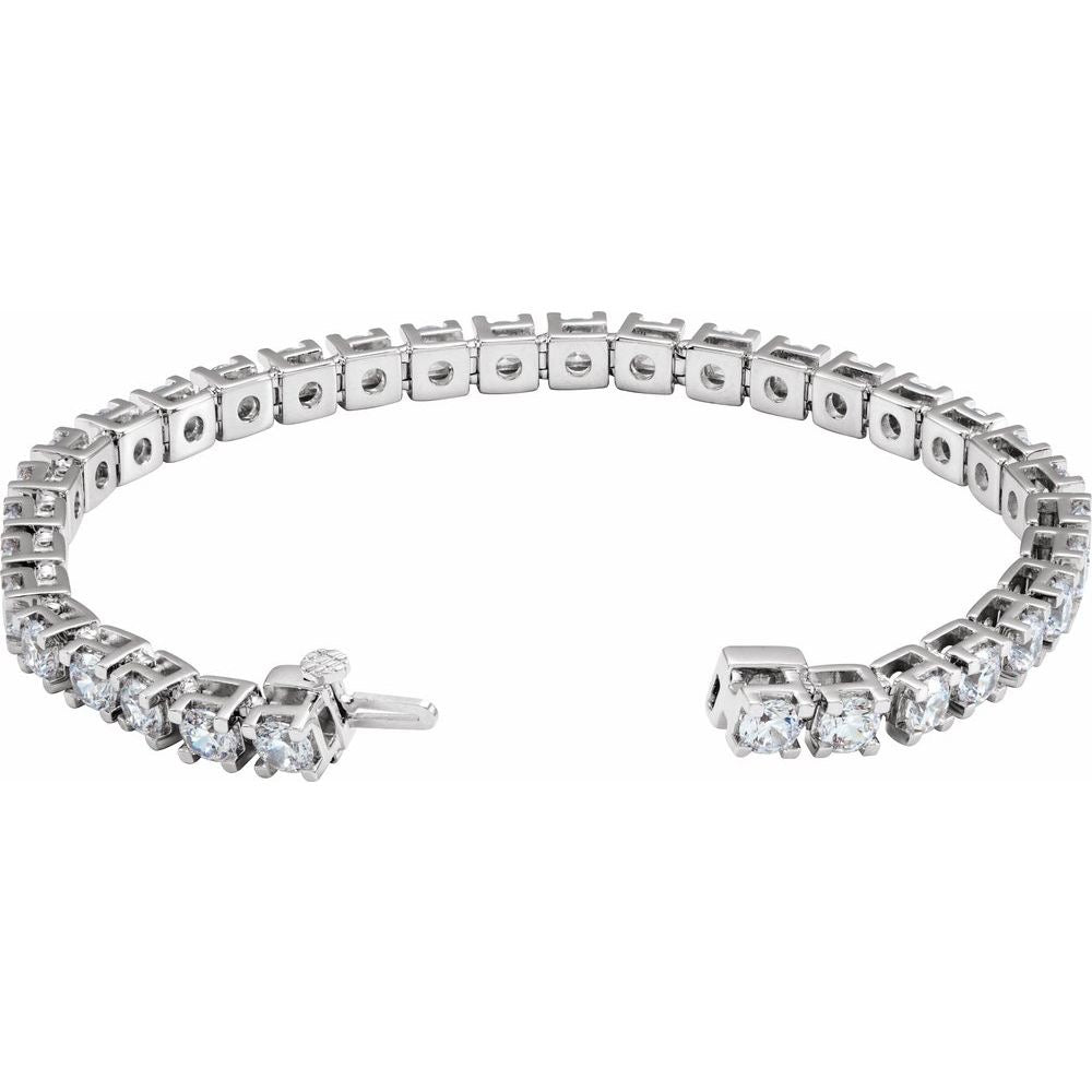 14K White Gold 10 CTW SI1 Lab-Grown Diamond Line 7 1/4" Bracelet