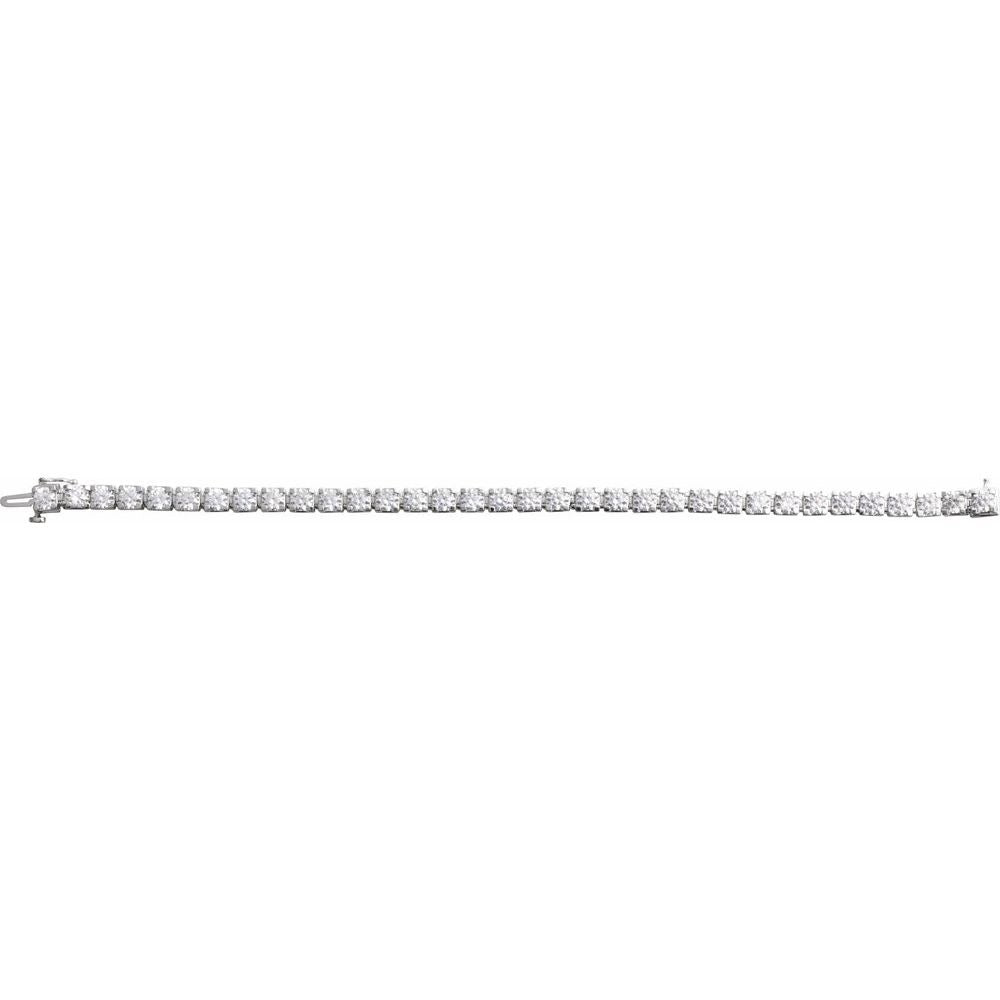 14K White Gold 10 CTW SI1 Lab-Grown Diamond Line 7 1/4" Bracelet