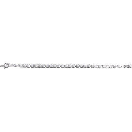 14K White Gold 10 CTW SI1 Lab-Grown Diamond Line 7 1/4" Bracelet