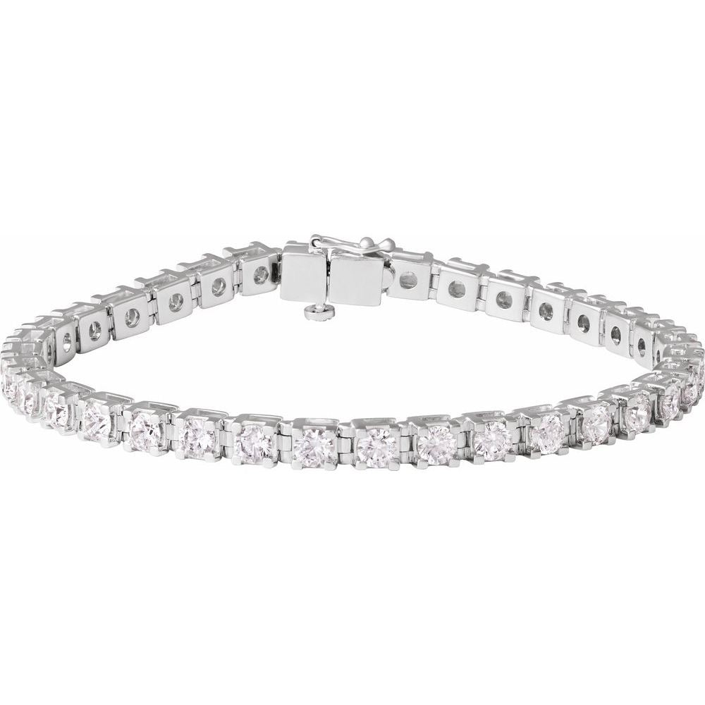 14K White Gold 5 CTW SI1 Lab-Grown Diamond Line 7 1/4" Bracelet