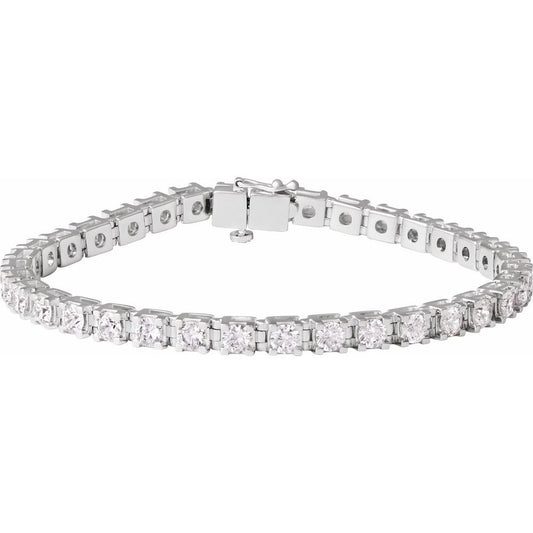 14K White Gold 5 CTW SI1 Lab-Grown Diamond Line 7 1/4" Bracelet