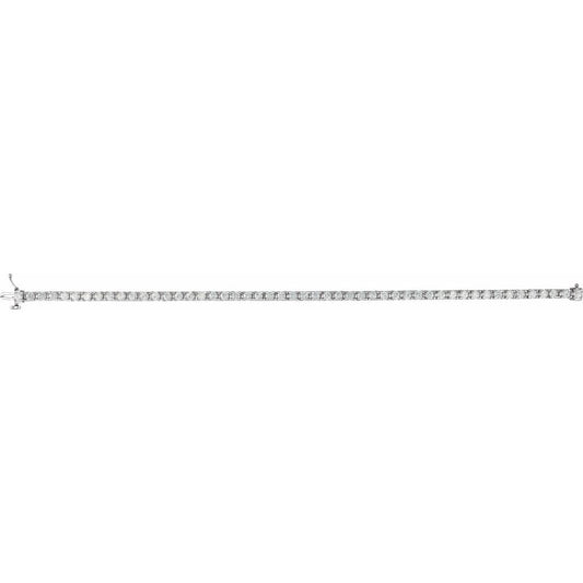 14K White Gold 4 CTW SI1 Lab-Grown Diamond Line 7 1/4" Bracelet