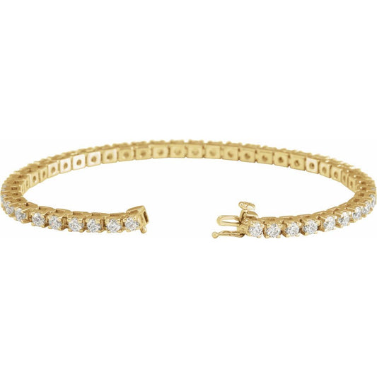 14K Gold 4 CTW Lab-Grown SI1 Diamond Line 7 1/4" Bracelet