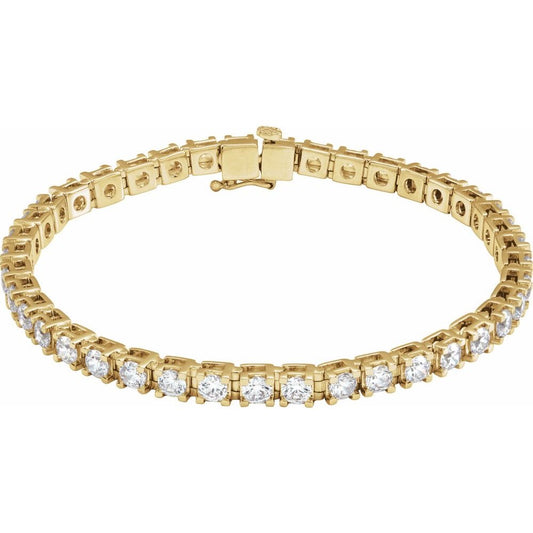 14K Gold 10 CTW Lab-Grown SI1 Diamond Link 7 1/4" Bracelet