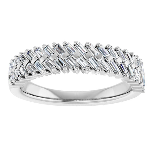 14K White Gold 3/4 CTW Natural SI/F Diamond Anniversary Band