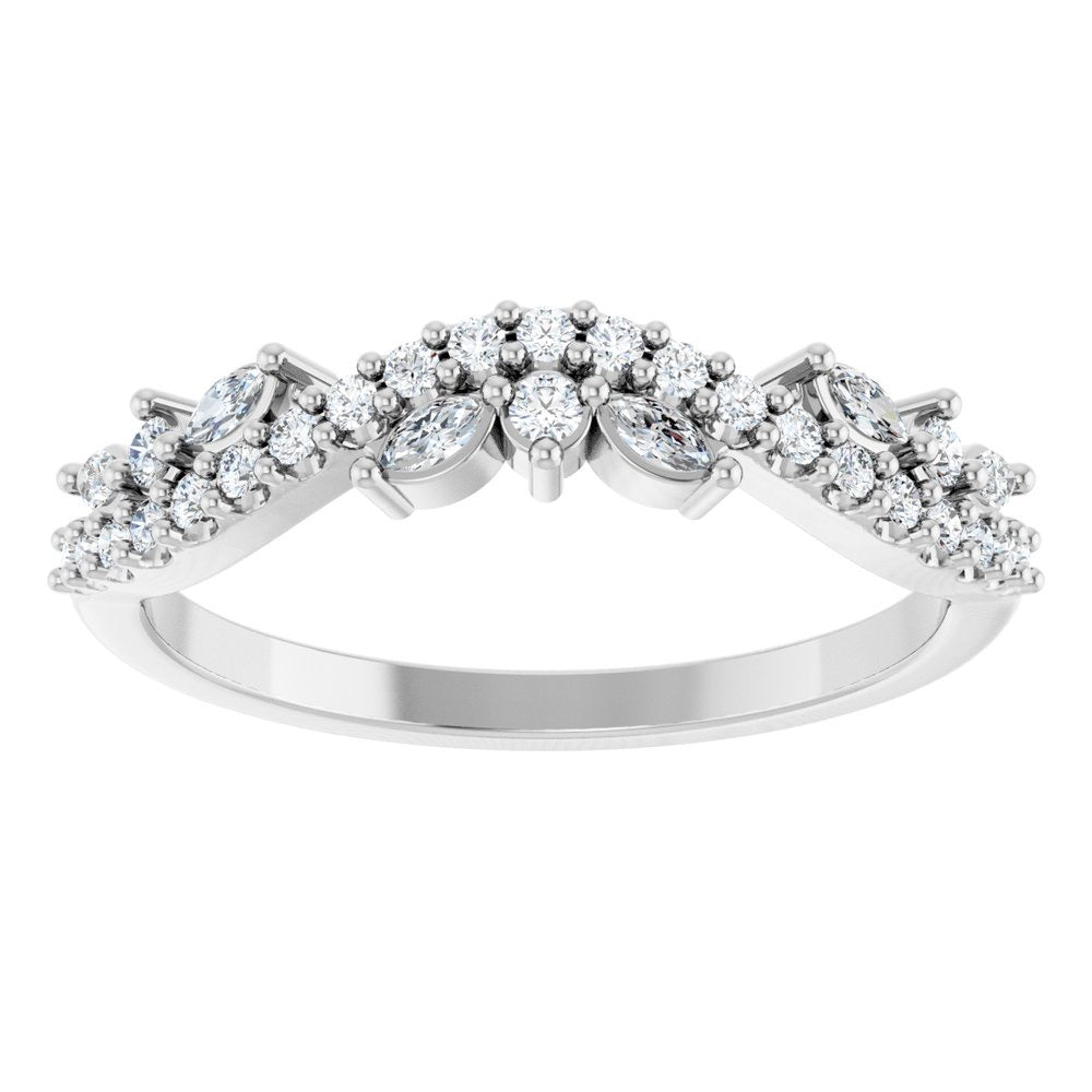 14K White Gold 1/3 CTW Natural SI/F Diamond Anniversary Band