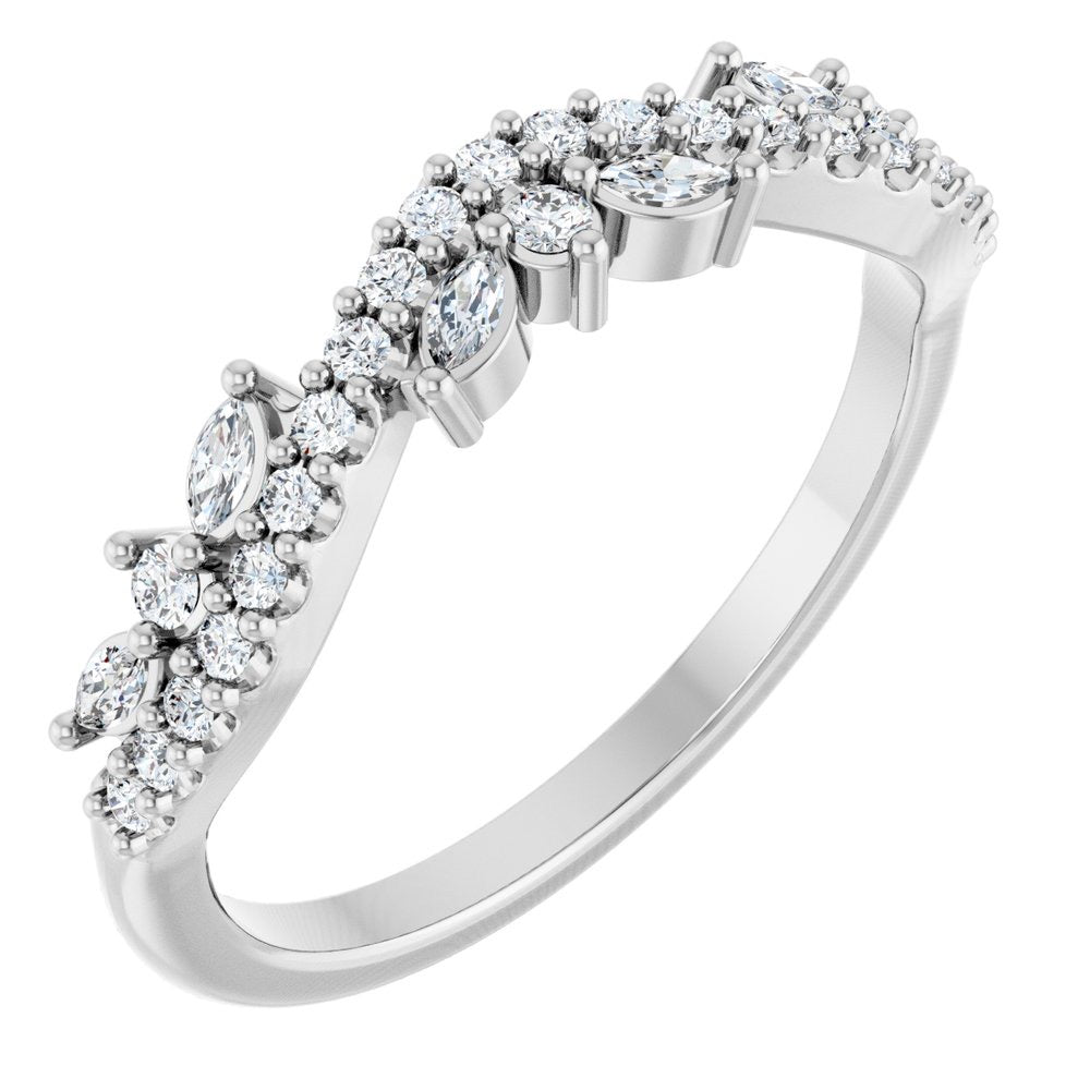 14K White Gold 1/3 CTW Natural SI/F Diamond Anniversary Band