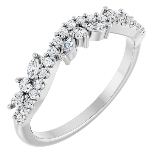14K White Gold 1/3 CTW Natural SI/F Diamond Anniversary Band