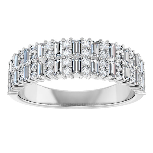 14K White Gold 7/8 CTW Lab-Grown VS/F Diamond Anniversary Band