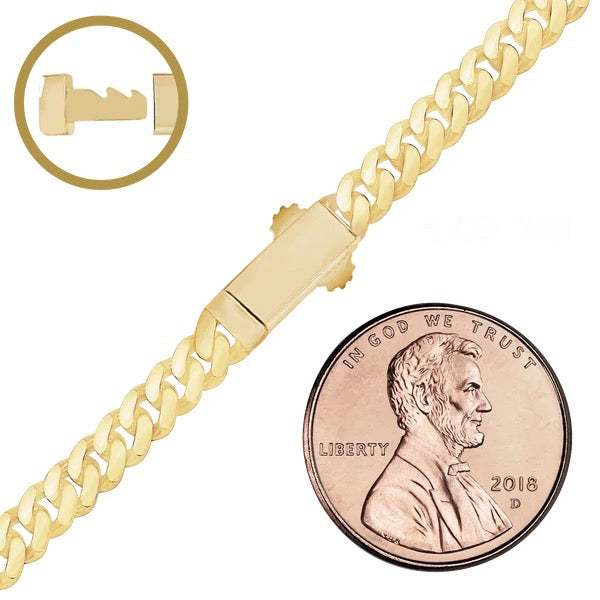 14K Handmade Cuban Bracelet (4mm-11mm)