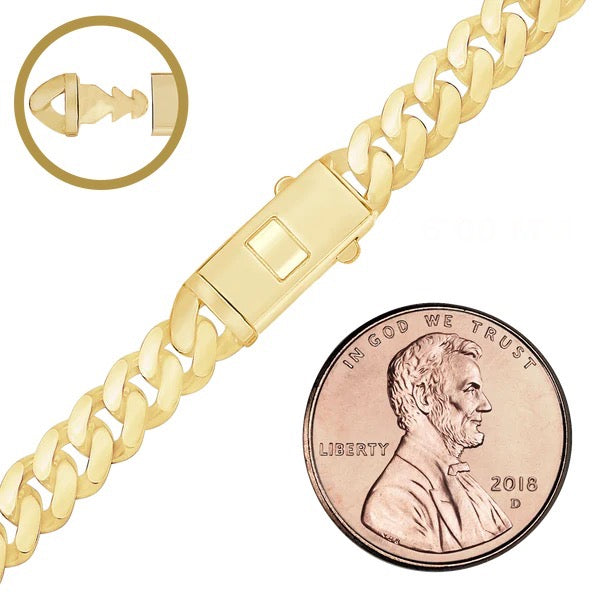 14K Handmade Cuban Bracelet (4mm-11mm)