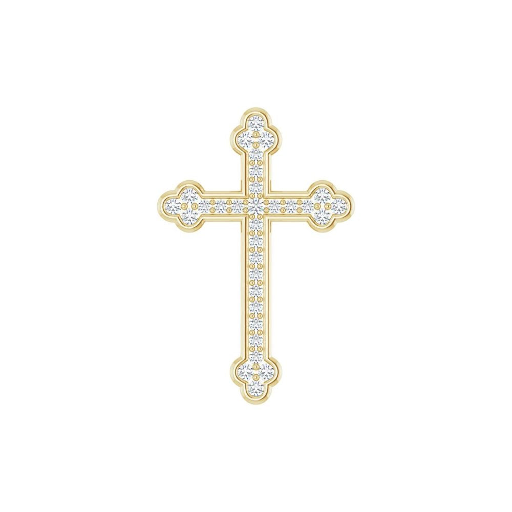 14K Gold 1 CTW Natural I1 Diamond Cross Pendant