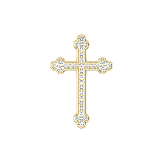 14K Gold 1 CTW Natural I1 Diamond Cross Pendant