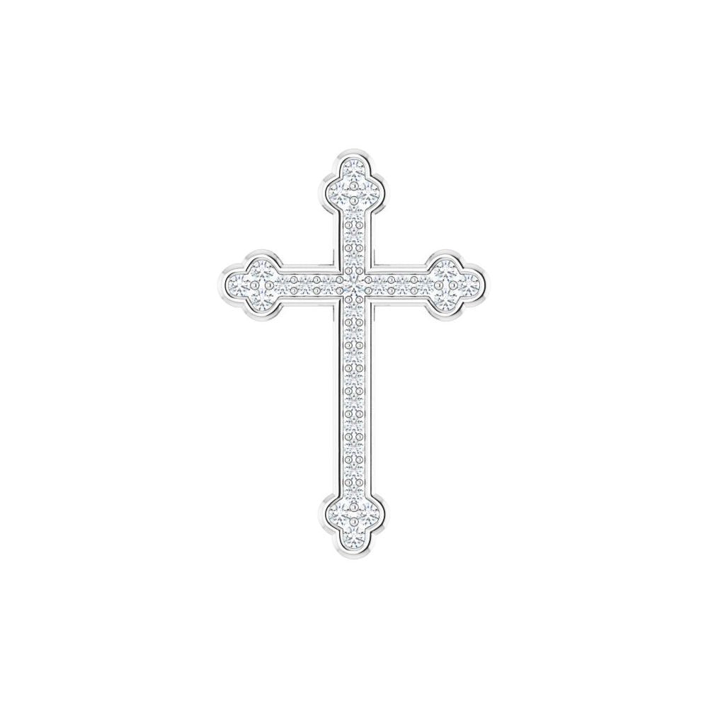 14K White Gold 1/4 CTW Natural I1 Diamond Cross Pendant