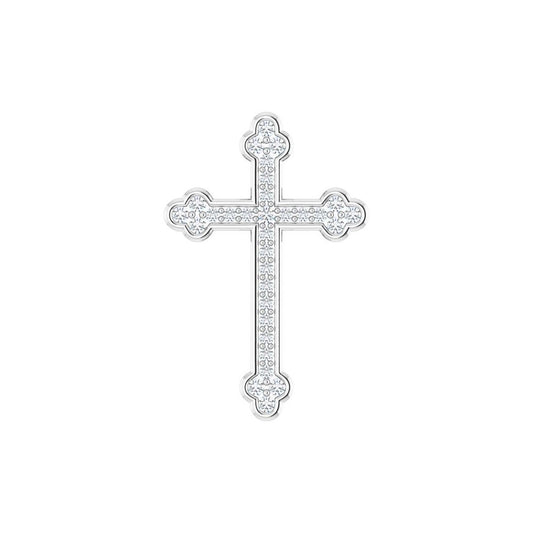 14K White Gold 1/4 CTW Natural I1 Diamond Cross Pendant