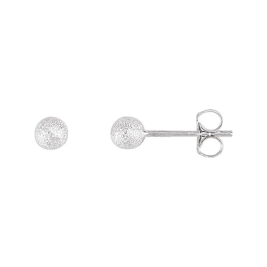 Sterling Silver 4 mm Stardust Ball Earrings