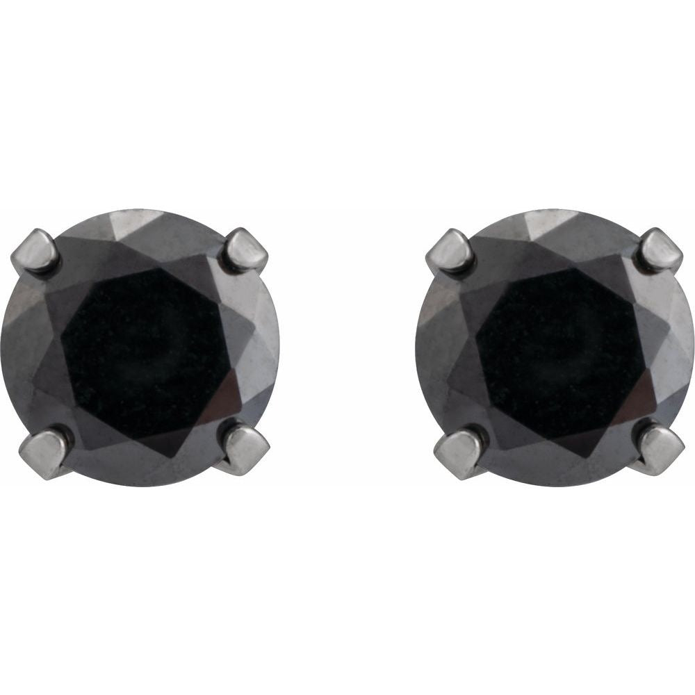 Stainless Steel 5 mm Imitation Black Cubic Zirconia Inverness® Piercing Earrings