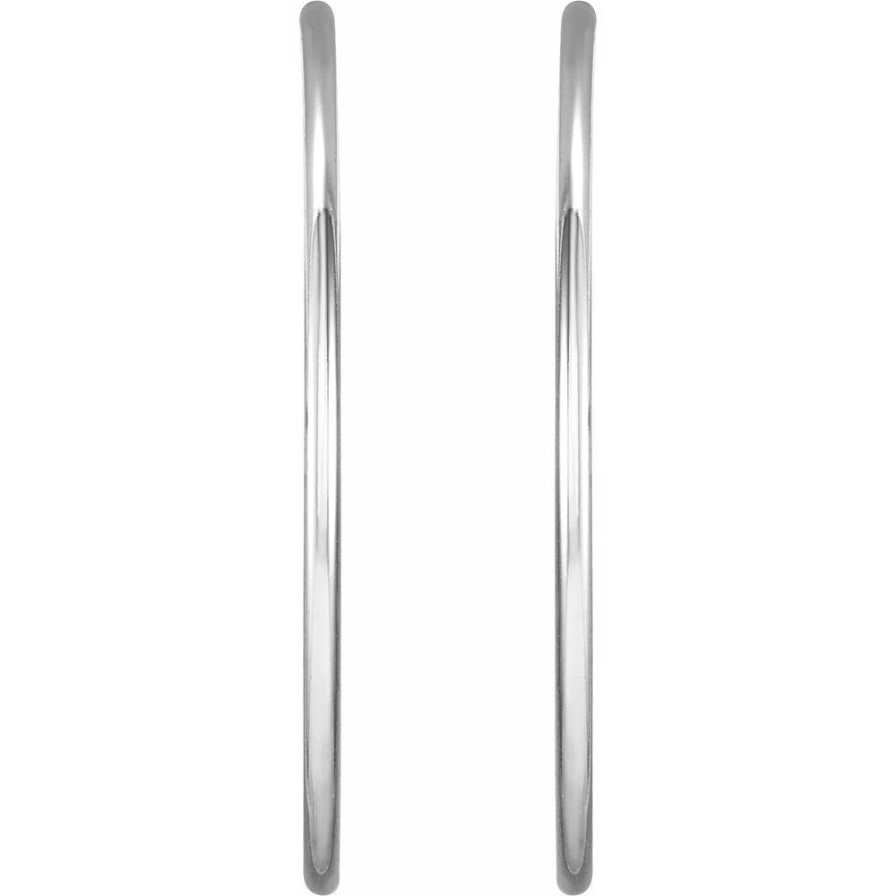 Sterling Silver Endless Tube 40 mm Hoop Earrings