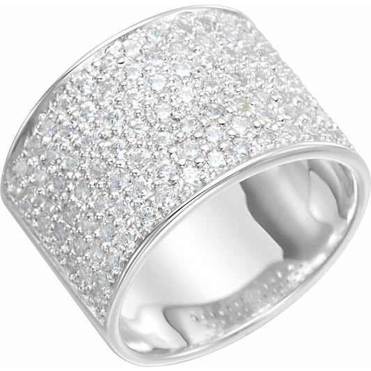 Sterling Silver Cubic Zirconia Micro Pavé Ring