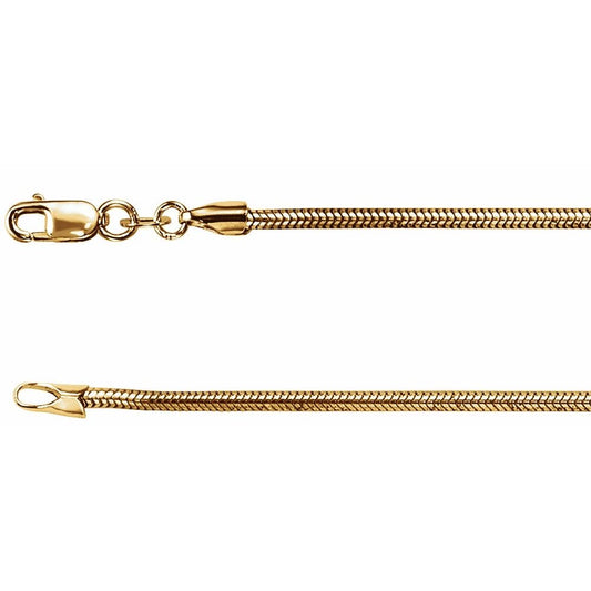 14K Yellow Gold-Filled 1.5 mm Snake 18" Chain