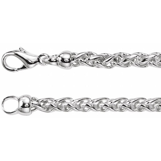 6mm Sterling Silver Wheat 18" Chain