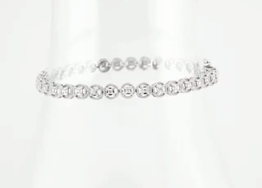 14K White Gold 1/2 CTW Natural Diamond I1 Line 7.25" Bracelet